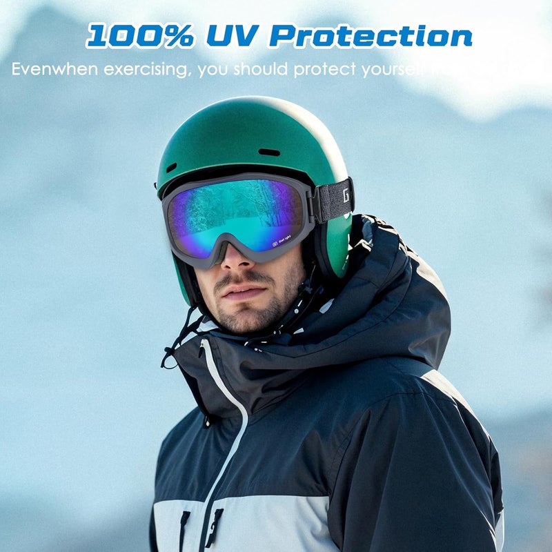 Golight Spherical Ski Goggles–Simple, Comfortable Snow Goggles with Anti-Fog Double REVO Lens, UV400 Protection & Secure Fit - Image 4